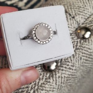 Glamorous Sparkle Rose Quartz Ring